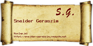 Sneider Geraszim névjegykártya